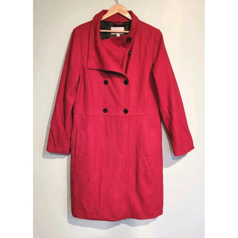Old Navy Red Wool Blend Lined Double Breasted Winter Dress Coat Sz 2X